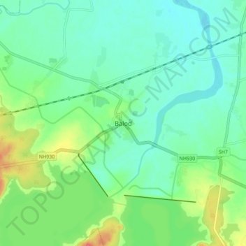 Mappa topografica Balod, altitudine, rilievo