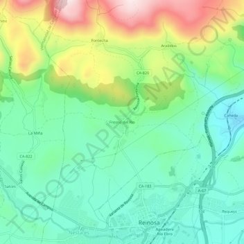 Mappa topografica Fresno del Río, altitudine, rilievo