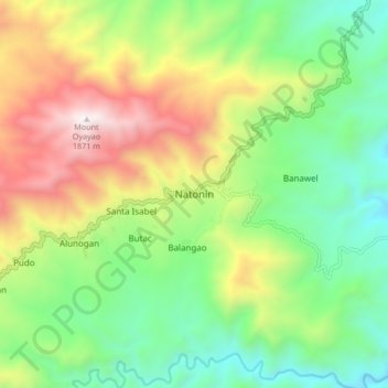 Mappa topografica Natonin, altitudine, rilievo
