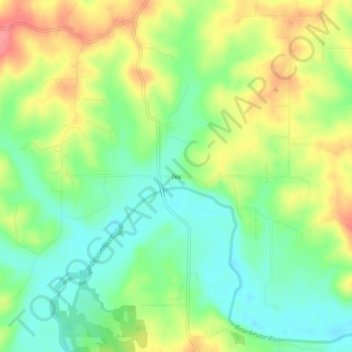 Mappa topografica Tea, altitudine, rilievo