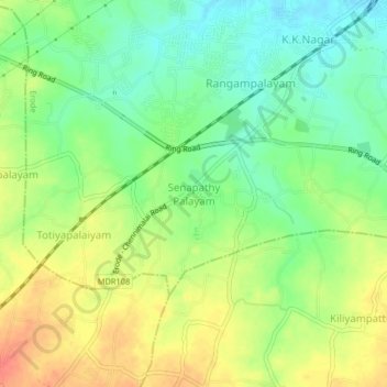 Mappa topografica Senapathy Palayam, altitudine, rilievo