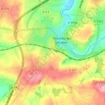 Mappa topografica La Croix au Grand, altitudine, rilievo