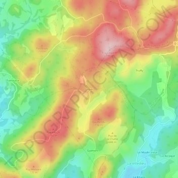 Mappa topografica Croux, altitudine, rilievo