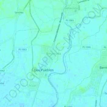 Mappa topografica Rinconada, altitudine, rilievo