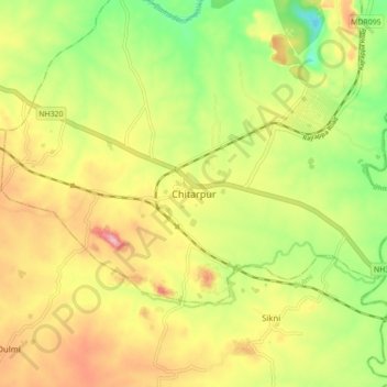 Mappa topografica Chitarpur, altitudine, rilievo