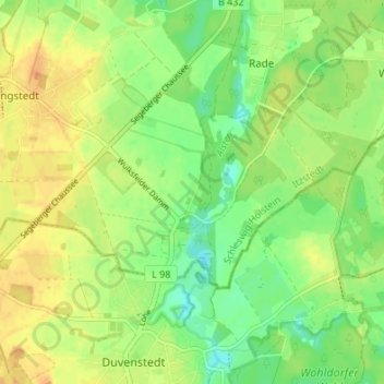 Mappa topografica Wulksfelde, altitudine, rilievo