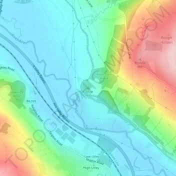 Mappa topografica Lodge Hill, altitudine, rilievo