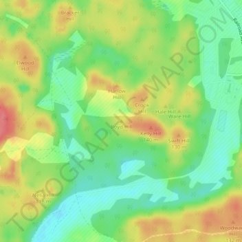 Mappa topografica Boyd Hill, altitudine, rilievo