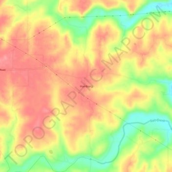 Mappa topografica Hamburg, altitudine, rilievo