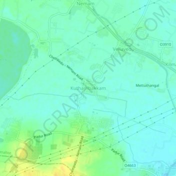 Mappa topografica Kuthambakkam, altitudine, rilievo