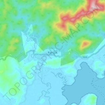 Mappa topografica Rangat, altitudine, rilievo