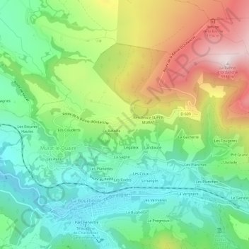 Mappa topografica Les Résidences, altitudine, rilievo
