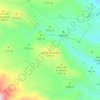 Mappa topografica Cerro Borondo, altitudine, rilievo