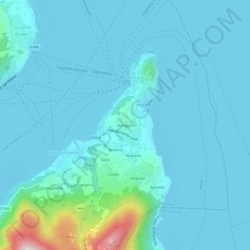 Mappa topografica Aureggio, altitudine, rilievo