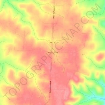 Mappa topografica White Cloud, altitudine, rilievo