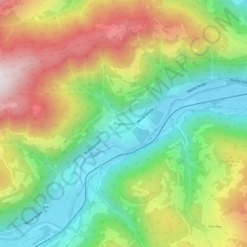 Mappa topografica Triebendorf, altitudine, rilievo