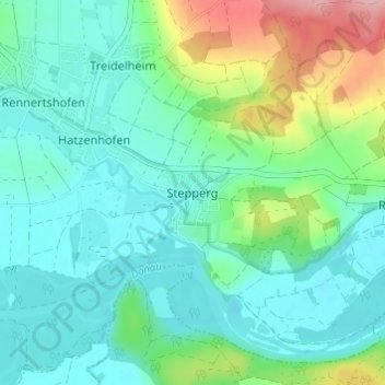 Mappa topografica Stepperg, altitudine, rilievo