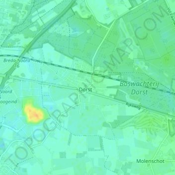 Mappa topografica Dorst, altitudine, rilievo
