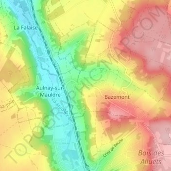 Mappa topografica Les Montgiberts, altitudine, rilievo