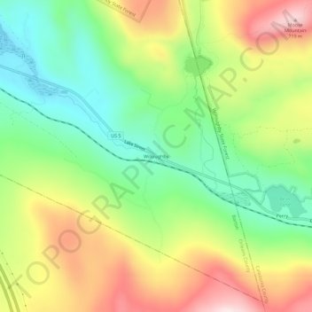 Mappa topografica Willoughby, altitudine, rilievo