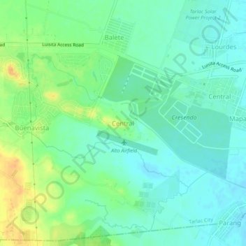 Mappa topografica Central, altitudine, rilievo