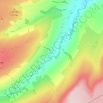 Mappa topografica Horsehouse, altitudine, rilievo