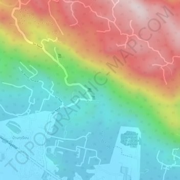 Mappa topografica waterfall, altitudine, rilievo