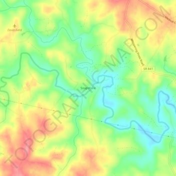 Mappa topografica Soapstone, altitudine, rilievo