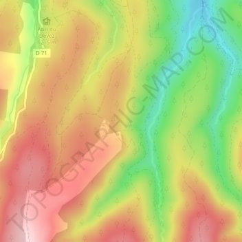 Mappa topografica La Pontsonnaire, altitudine, rilievo
