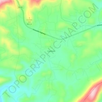 Mappa topografica Coalfield, altitudine, rilievo