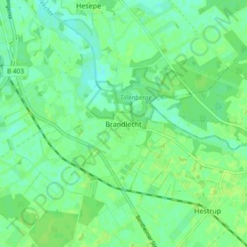 Mappa topografica Brandlecht, altitudine, rilievo