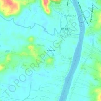 Mappa topografica Bom Fim, altitudine, rilievo
