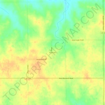 Mappa topografica Voorhies, altitudine, rilievo