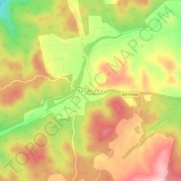 Mappa topografica Kanakumbi, altitudine, rilievo
