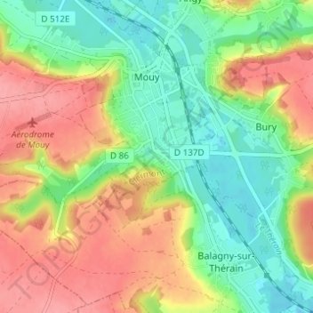 Mappa topografica Fourneaux, altitudine, rilievo