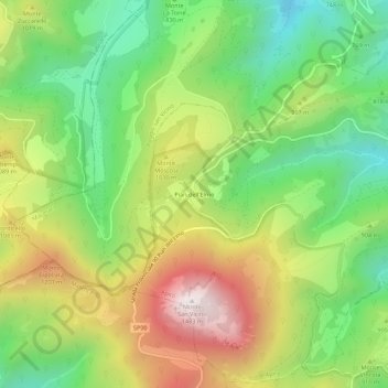 Mappa topografica Pian dell'Elmo, altitudine, rilievo
