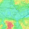 Mappa topografica Fulham, altitudine, rilievo