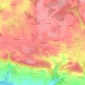 Mappa topografica La Grée Valy, altitudine, rilievo