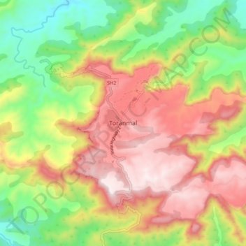 Mappa topografica Toranmal, altitudine, rilievo