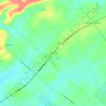 Mappa topografica Kirbyville, altitudine, rilievo