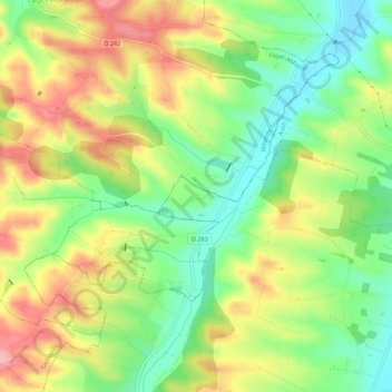 Mappa topografica Bosc, altitudine, rilievo