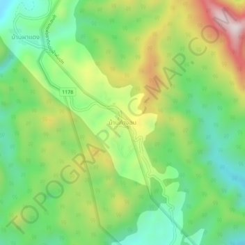 Mappa topografica Ban Tham Ngop, altitudine, rilievo
