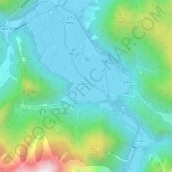 Mappa topografica Sankt Martin bei Lofer, altitudine, rilievo