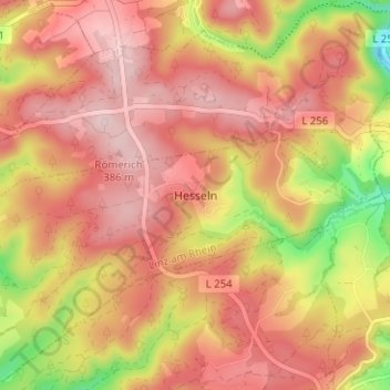 Mappa topografica Hesseln, altitudine, rilievo