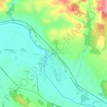 Mappa topografica Brazis, altitudine, rilievo