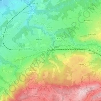 Mappa topografica Biesenberg, altitudine, rilievo