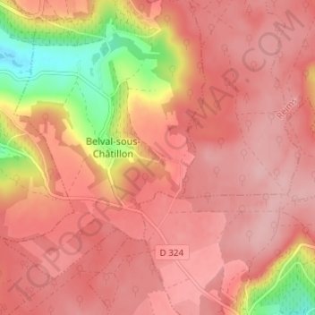 Mappa topografica La Poterne, altitudine, rilievo