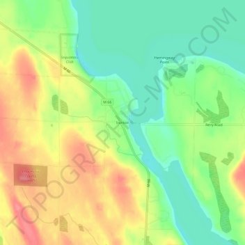 Mappa topografica Ironton, altitudine, rilievo