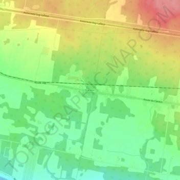 Mappa topografica Marelan, altitudine, rilievo