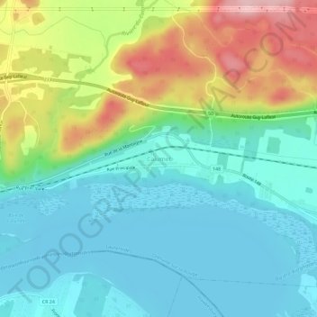 Mappa topografica Calumet, altitudine, rilievo